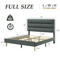 Fluest Full Bed Frame with Velvet Upholstered Headboard, Metal Support, No Box Spring Needed, Noise Free, Easy Assembly, Grey