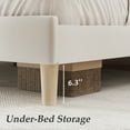 Fluest Twin Bed Frame with Velvet Upholstered Headboard, Metal Support, No Box Spring Needed, Noise Free, Easy Assembly, Beige