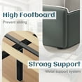 Bed Frame with Storage Drawers, Upholstered Headboard, Metal Support, Queen, Grey