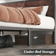 Queen Storage Bed Frame with LED Headboard & Built-In Charging, Noise-Free, No Box Spring Needed, Coffee Brown