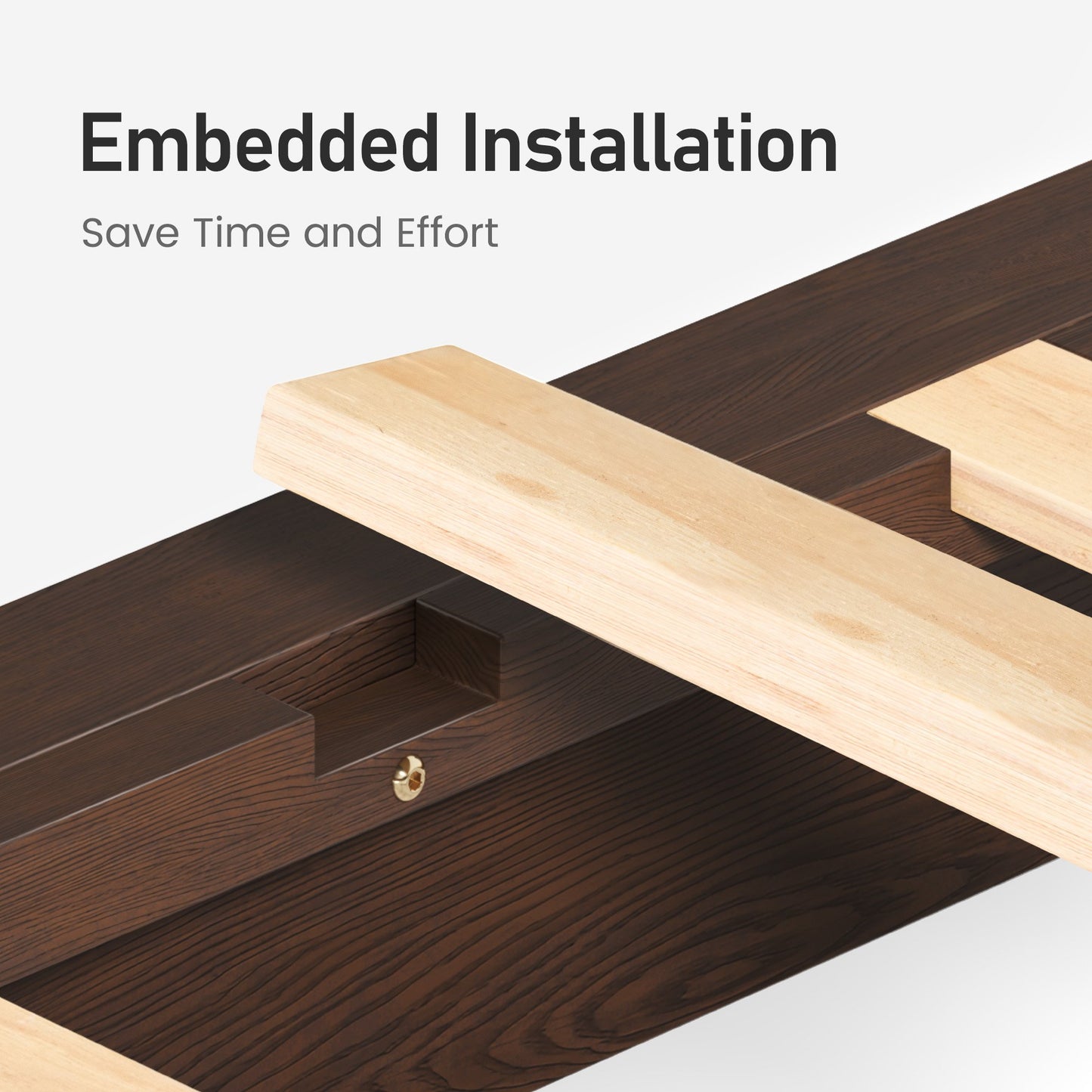 Queen Platform Bed Frame, Premium Solid Wood, Sturdy Structure, 3.78” Thickened Components & 14” Height Legs, Easy to Assemble, Mortise & Tenon Joints