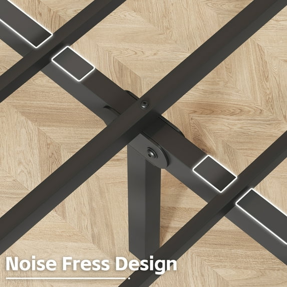 Fluest Queen Size Bed Frame with Headboard and Footboard,Metal Support,No Box Spring Needed, Grey