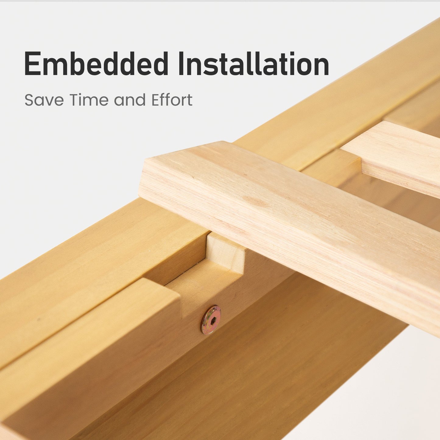 Premium Solid Wood and Sturdy Structure Platform Bed Frame, Queen