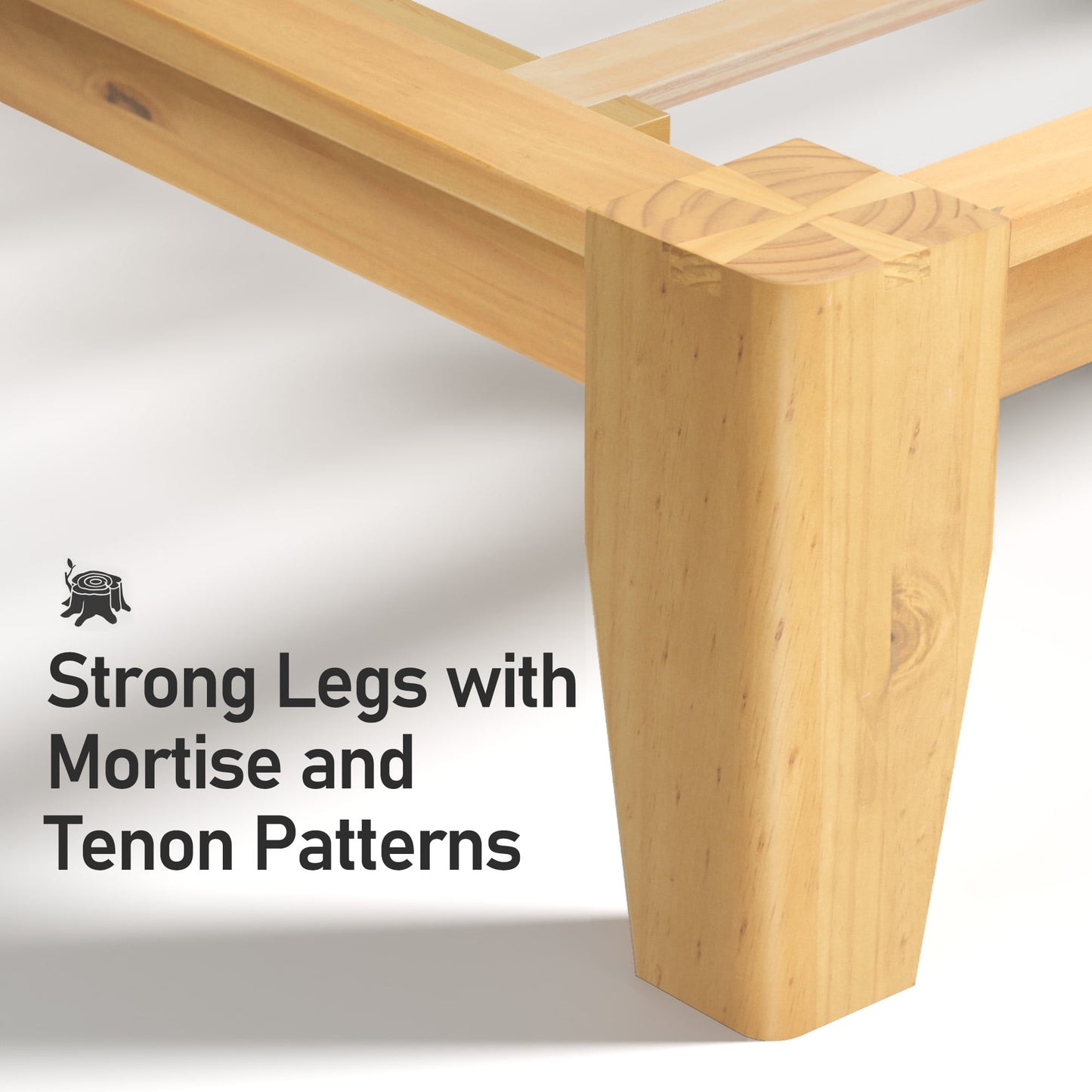 Premium Solid Wood and Sturdy Structure Platform Bed Frame, Queen