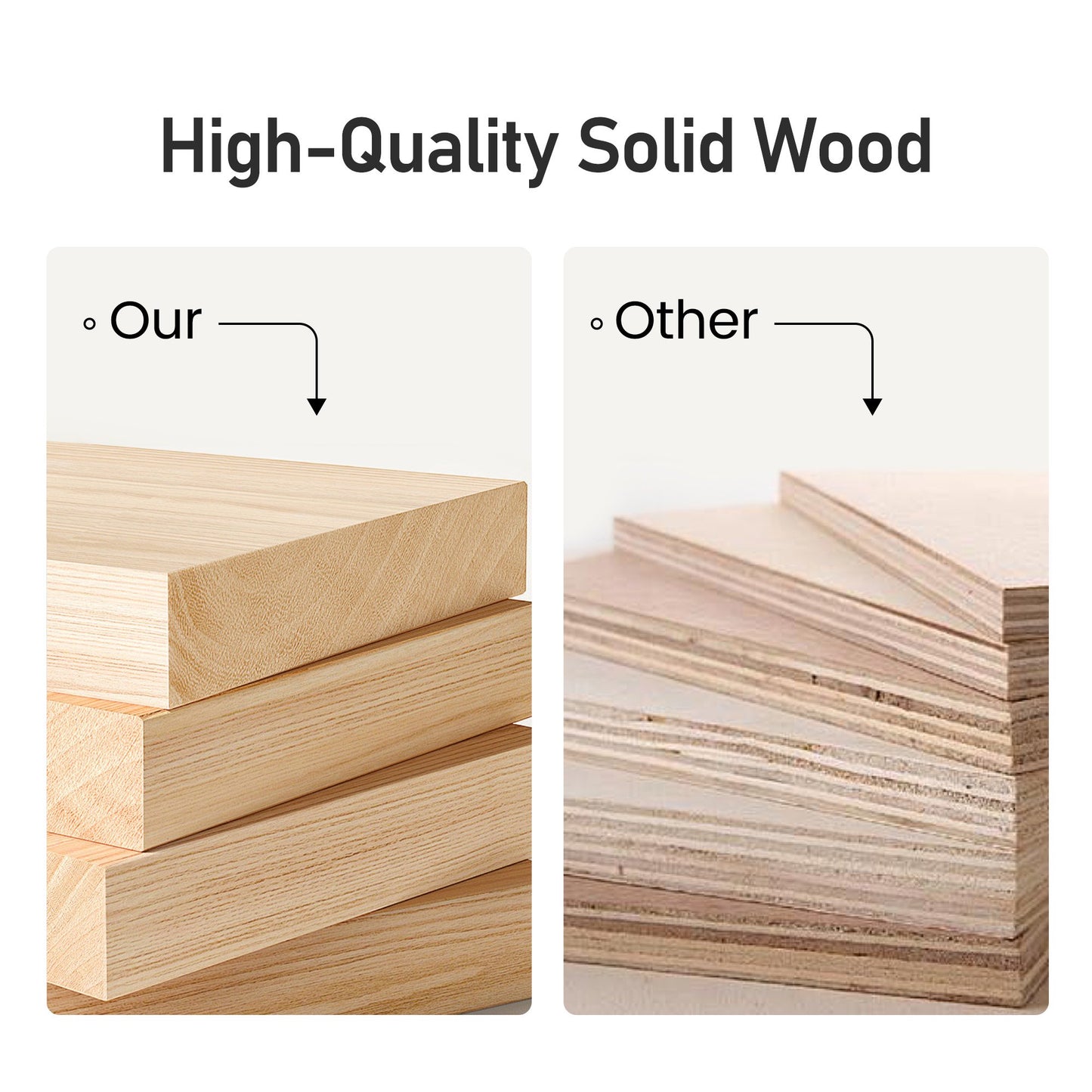 Queen Platform Bed Frame, Premium Solid Wood, Sturdy Structure, 3.78” Thickened Components & 14” Height Legs, Easy to Assemble, Mortise & Tenon Joints