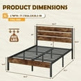Lifezone Full Bed Frame with Rustic Vintage Wood Headboard and Footboard,Metal Support,Rustic Brown